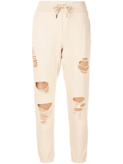 Nsf Sayde Distressed Track Trousers In Neutrals