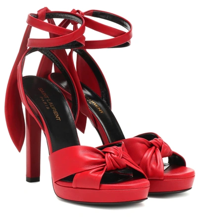 Saint Laurent Hall 105 Leather Sandals In Red