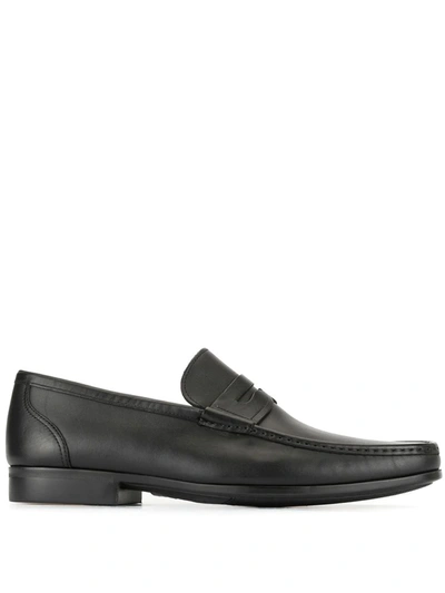 Magnanni Classic Flat Loafers In Black