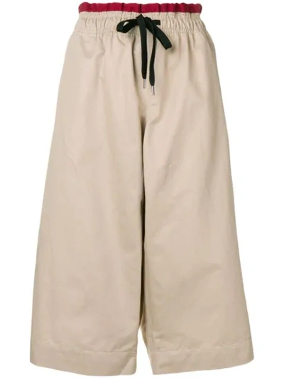 Marni Cropped Trousers In Neutrals