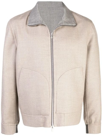 Brunello Cucinelli Reversible Zip In Neutrals