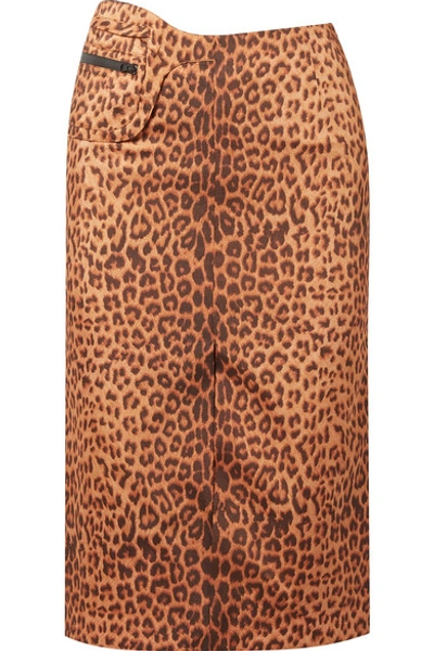 Commission Fanny Leopard-print Satin-twill Skirt In Leopard Print