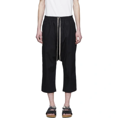 Rick Owens Drkshdw Larry Drawstring Stretch-cotton Cropped Trousers In Black 09