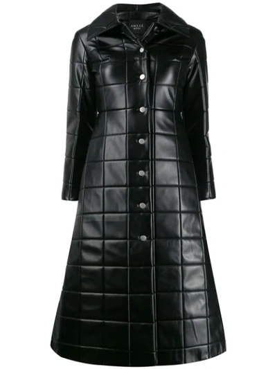 A.w.a.k.e. Miss Roboto Quilted Faux Leather Coat In Black