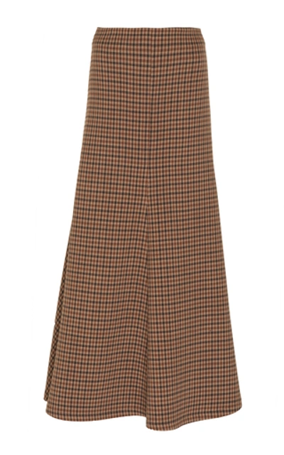 A.w.a.k.e. Bell Gingham Twill Skirt In Plaid