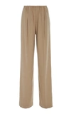 Vince Mid-rise Wide-leg Trouser Pants In Brown