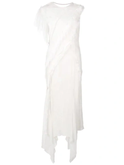 Jason Wu Collection Draped Asymmetric Dress In White