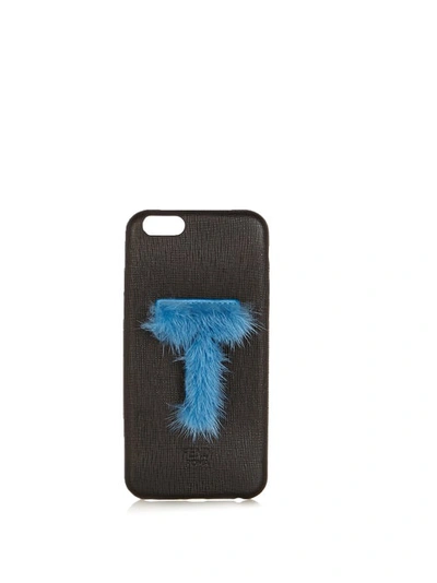 Fendi 'abcover T' Iphone 6 Hard Case - Black In Black Blue