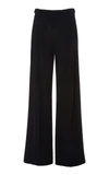 Vince Belted Pinstriped Twill Wide-leg Pants In Black