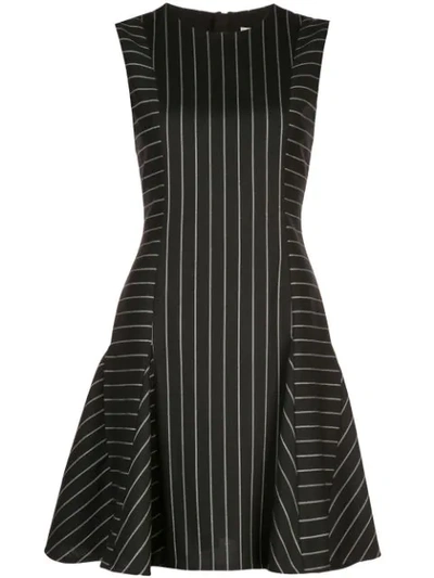 Jason Wu Collection Striped Flared Dress In Black