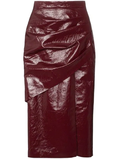 Aleksandre Akhalkatsishvili Gathered High Waist Pencil Skirt In Red ,red