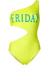 Alberta Ferretti Friday Print Swimsuit In Yellow