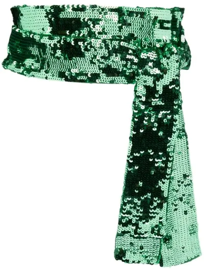 Attico Green Embroidered Sequinned Belt