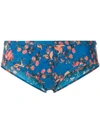 Isabel Marant Étoile Floral Print Bikini Bottom In Blue