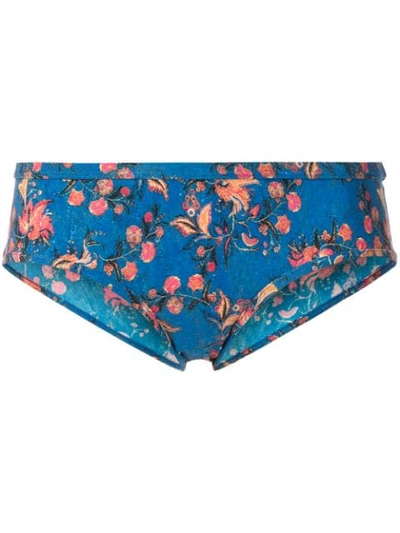 Isabel Marant Étoile Floral Print Bikini Bottom In Blue