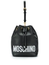 Moschino Logo Bucket Bag In Black