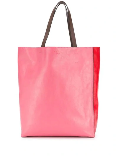 Marni Two-tone Tote Bag In Pink