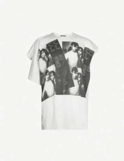 Raf Simons Deconstructed-sleeve Cotton-jersey T-shirt In Light Grey