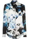 Off-white Floral Long-sleeve Shirt In Blue