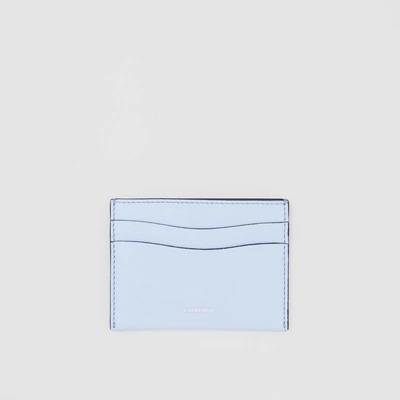 Burberry Grainy Leather Card Case In Pale Blue
