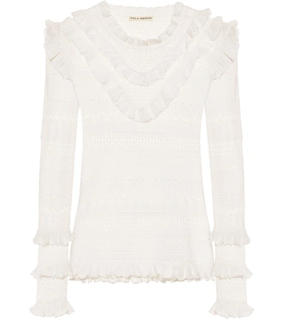 Ulla Johnson Austen Crochet-knit Cotton-blend Sweater In White