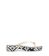 Tory Burch Printed Carved Wedge Flip-flop In Perfect Ivory /  Tapestry Geo