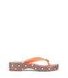 Tory Burch Printed Carved Wedge Flip-flop In Fresh Melon/ballet Pink Octagon