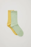 Cos Two Pairs Of Cotton Socks In Green