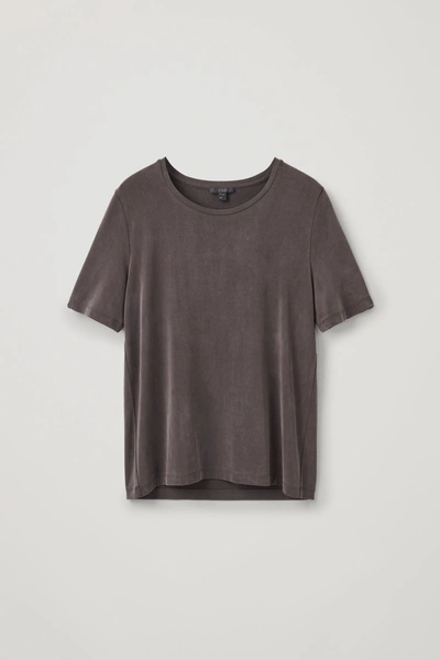 Cos Smooth Jersey T-shirt In Brown