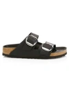 Birkenstock Arizona Big Buckle Leather Sandals In Black