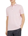 Ted Baker Flee Geometric Print Regular Fit Polo Shirt In Coral