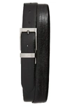 Ted Baker Josef Lizard-embossed Leather Reversible Belt In Black