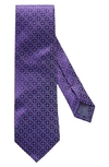 Eton Floral Medallion Silk Tie In Purple