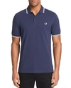 Fred Perry Twin Tipped Slim Fit Polo In Phantom