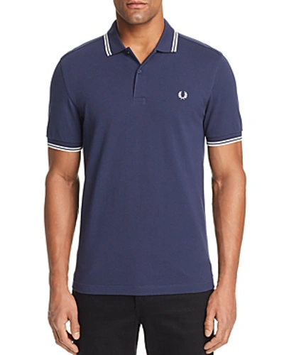 Fred Perry Twin Tipped Slim Fit Polo In Phantom