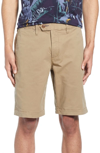 Ted Baker Selshor Slim Fit Chino Shorts In Natural