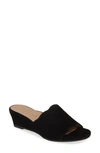 Bettye Muller Concept Seema Suede Demi-wedge Slide Sandals In Black Suede