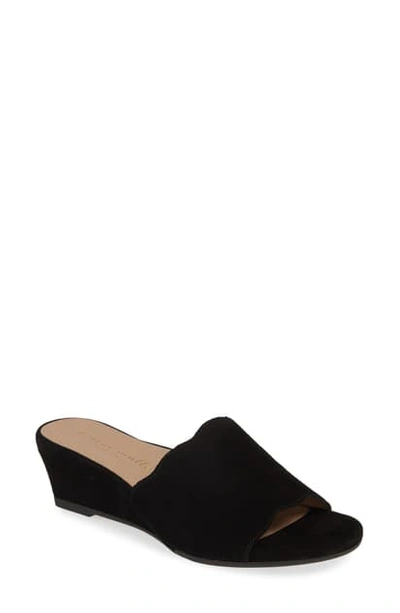 Bettye Muller Concept Seema Suede Demi-wedge Slide Sandals In Black Suede