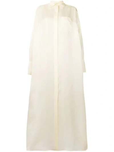 The Row Siena Silk-organza Shirtdress In Neutrals