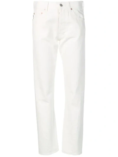 Balenciaga Twisted Seam Straight-leg Cotton Jeans In White
