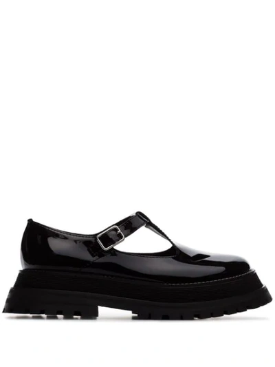 Burberry Aldwych Flatform Patent-leather Dolly Loafers In Black