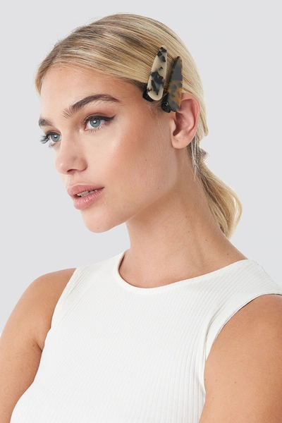 Na-kd Double Pack Tortoise Hair Clips Brown