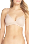 On Gossamer Next To Nothing Microfiber Wireless T-shirt Bra In Champagne