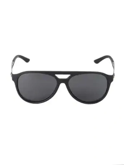 Versace 60mm Polarized Aviator Sunglasses In Grey