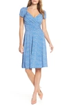 Leota Print Jersey Fit & Flare Dress In Nebulas Blue