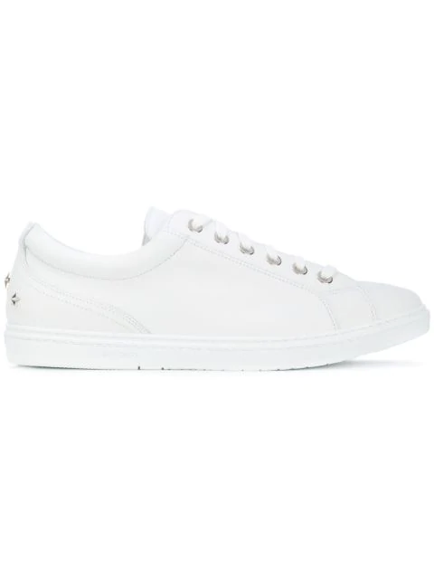 Jimmy Choo Cash Official White Smooth Calf Leather Low Top Trainers In ...