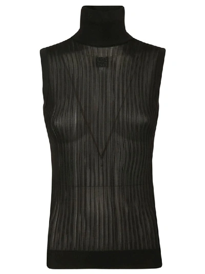 Givenchy Ribbed Blouse In Black