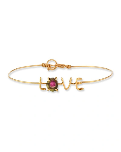 Atelier Paulin Love & Tourmaline Wire Bracelet In Gold
