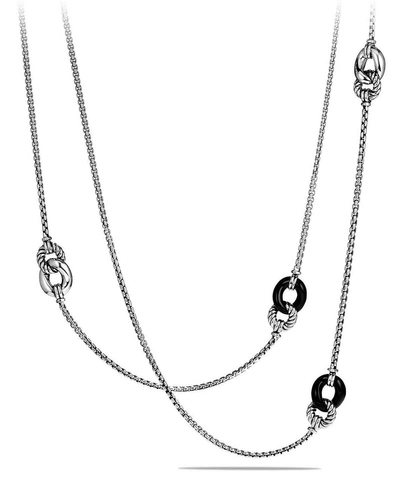 David Yurman Necklace With Black Onyx In Silver