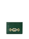 Gucci Zumi Grainy Leather Card Case In Green